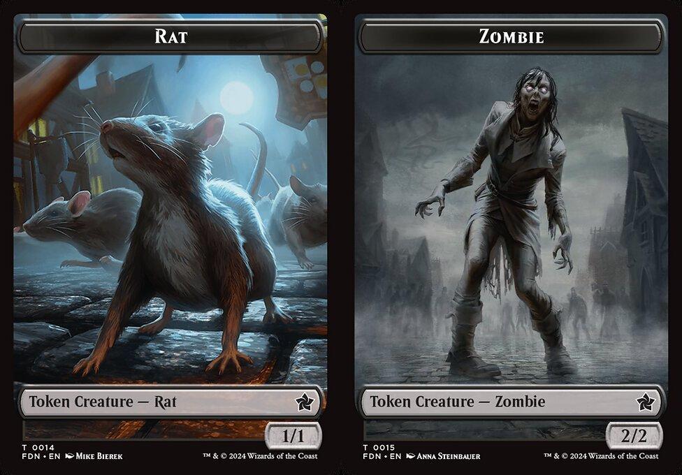 Rat (0014) // Zombie (0015) Double-Sided Token - Foil